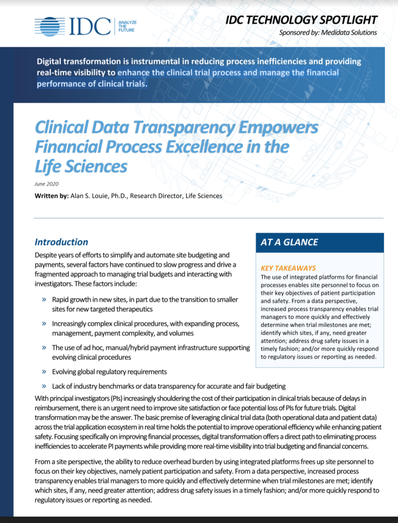 [Report] Clinical Data Transparency Empowers Financial Process Excellence in the Life Sciences