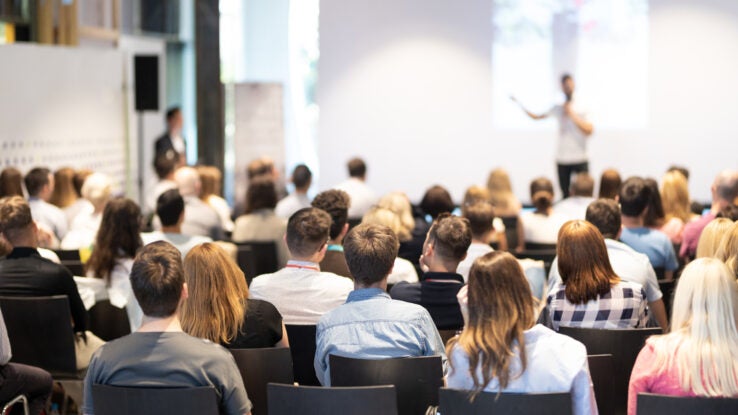 Speaker,Giving,A,Talk,In,Conference,Hall,At,Business,Event.