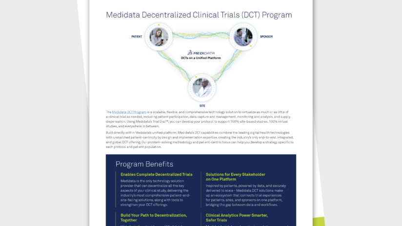 The Medidata Decentralized Clinical Trials Program