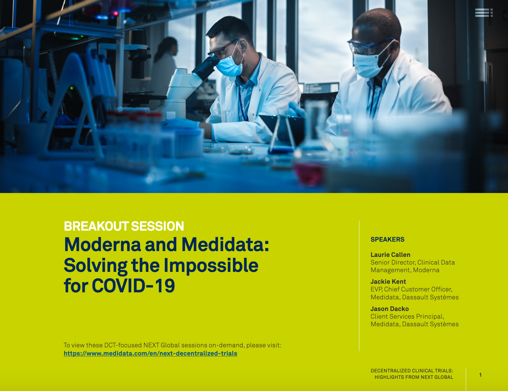 Key to Success: Medidata and Moderna Solving the Impossible for COVID-19