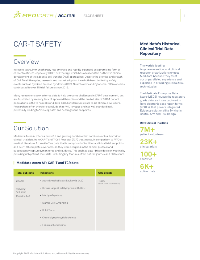 Medidata CAR-T Safety
