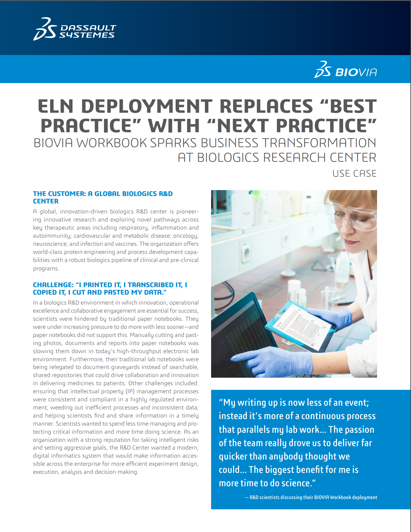 ELN Deployment Replaces “Best Practices” with “Next Practices”