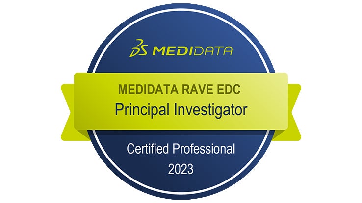 Medidata Rave EDC Certified Principal Investigator